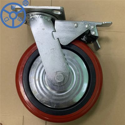 China Heavy Duty Swivel Rubber Top Plate Castor Wheel Ball Bearing