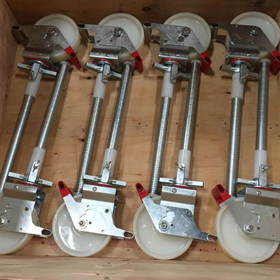 China Steel Treaded Stem Heavy Duty Scaffolding Caster Pu Wheel With Roller Bearing / Double Ball Bearing