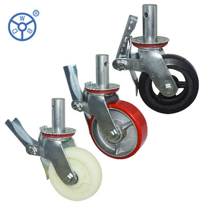 China Heavy Duty Scaffolding Casters With Zinc Plated Bracket