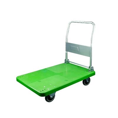 China Plastic / Stainless Steel Platform Color Folding Trolley With Swivel Casters