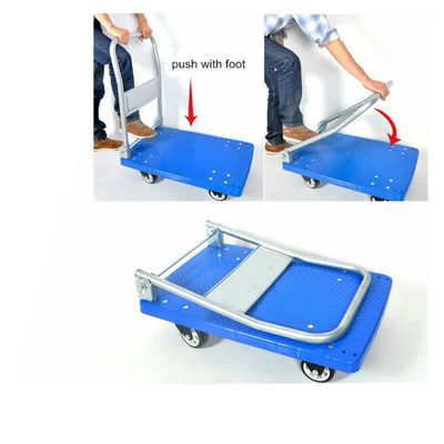 China Silent Smooth Rolling Platform Trolley Cart With Swivel TPR/PU Wheels