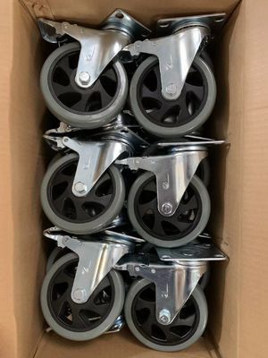 China Heavy Duty Industrial PVC Casters Non Marking With Zinc Plated