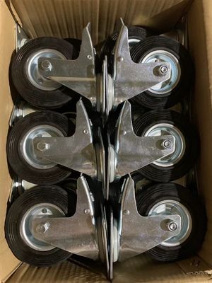 China Industrial Heavy Duty Polyurethane Swivel Casters with Brake in Black