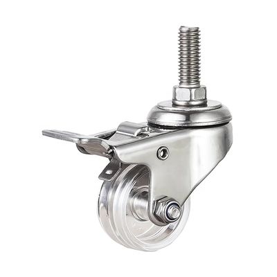 China Stainless Steel Medical Equipment Casters With 4.5 Round Tread
