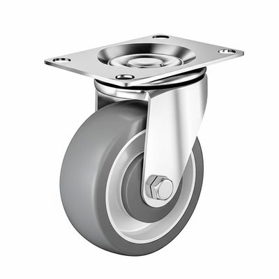 China Grey Wheel Light Duty Casters Plastic Wheel Core for Temperature Range -20 To 100 Degrees Celsius