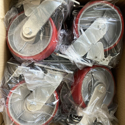China Overall Height 5 Inches Polyurethane Casters Equipped with Ball Bearing and Loaded Capacity 450-850kg Mobility Solutions