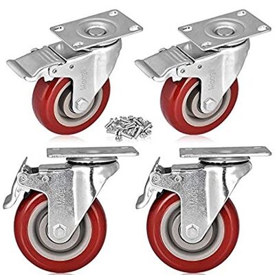 Ball Bearing 3 ton heavy duty pu caster wheel made from PU iron wheel material engineered for heavy load transport needs