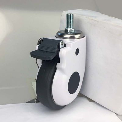 China 100mm Silent Medical Casters Threaded Stem Swivel TPR Hospital Wheels OEM