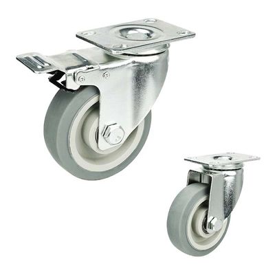 China Non Marking TPR 75mm Medium Duty Casters For Medical Trolley