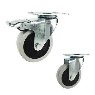 China 220lbs Loading Industrial Trolley Wheels , PP 5 Inch Trolley Wheels