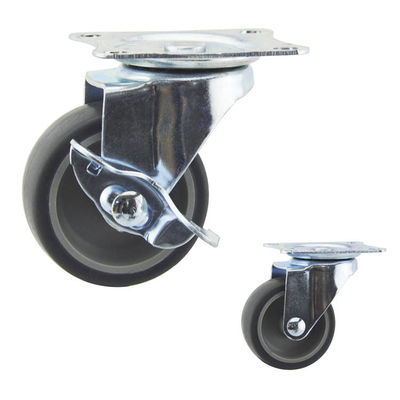 China 20kg Loading 40mm Rubber Light Duty Casters ISO9001