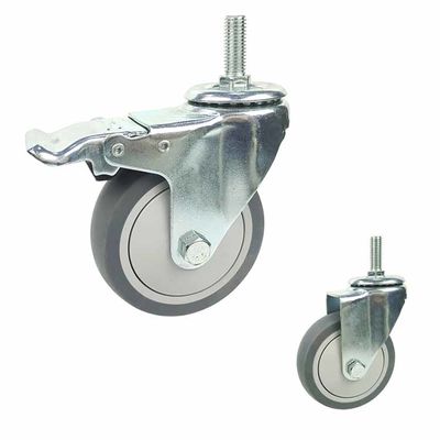 100mm 198lbs Capacity Soft Rubber Caster Wheels With Covers
