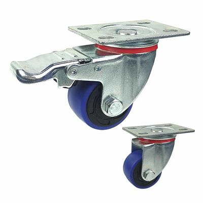 China ISO9001 2 Inch Steel Caster Wheels , 154lbs Loading Swivel Rubber Wheels