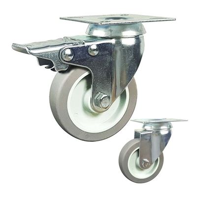 China 132lbs Light Duty Caster Wheels , TPR 5 Inch Swivel Caster Wheels