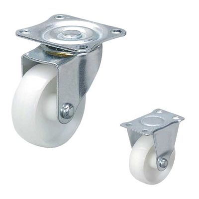 China White Nylon 220lbs Loading 100mm Light Duty Casters With Plain Bearing