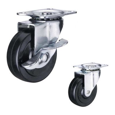China Solid Rubber 128lbs Capacity 75mm Light Duty Casters