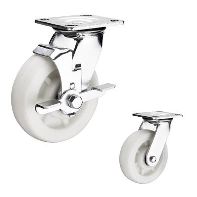 China 400kg Loading 4" Nylon Heavy Duty Casters With Side Brake Wholesale
