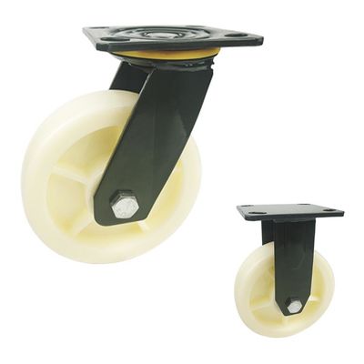 China Polyethylene 150x42mm Heavy Duty Casters With Green Painted Bracket