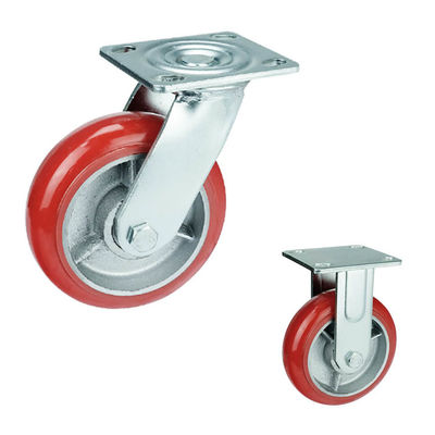 China PU 350kg Capacity 6 Inch Heavy Duty Caster Wheels For Industrial