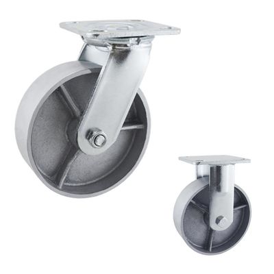 China Cast Iron 8inch Side Mount Caster Wheels With Plate Swivel