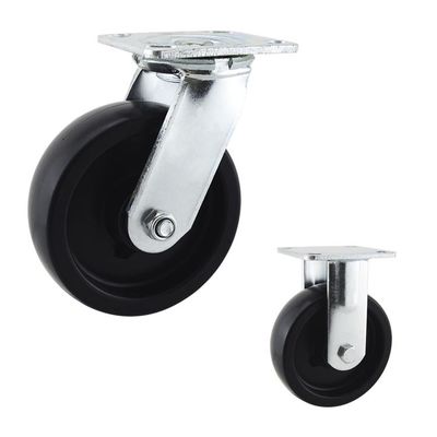 China 150mm PP Heavy Duty Plate Casters 400kg Loading Swivel For Sale