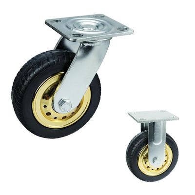 buy Elastic Rubber 6 Inch Locking Swivel Casters , ISO9001 Hard Rubber Caster Wheels online manufacturer