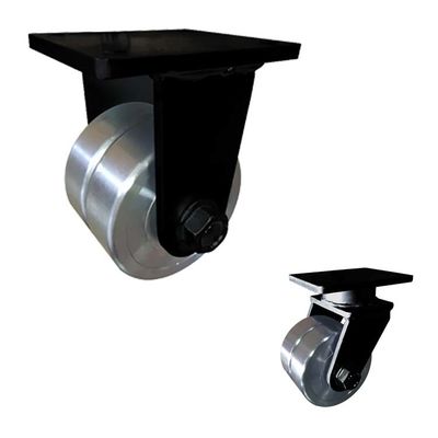 Forged Steel 12 Inch Swivel Caster Wheels , 3 Tons Loading Twin Wheel Caster