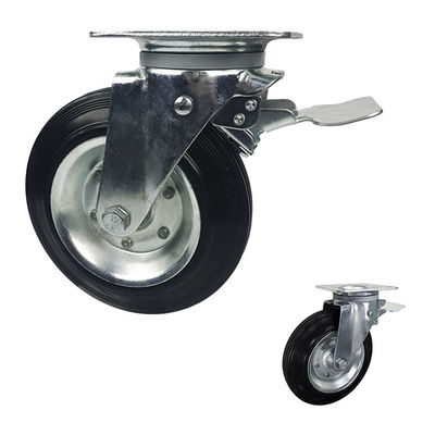 150kg Loading Black Rubber Casters