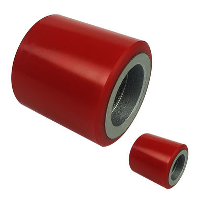 Good price Red 80mm Pallet Truck Wheels , 800kg Loading Pallet Jack Roller Wheels online