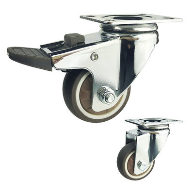 China 75mm TPR Furniture Swivel Casters For Chairs Cabinets