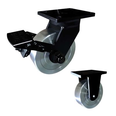 China Forged Steel 10 Inch Heavy Duty Caster Wheels 6600lbs Loading With Brake