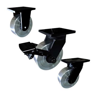 Forged Steel 10 Inch Heavy Duty Caster Wheels 6600lbs Loading With Brake
