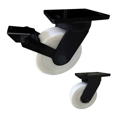 5500lbs Capacity 8" Super Heavy Duty Casters With Black Paint Bracket