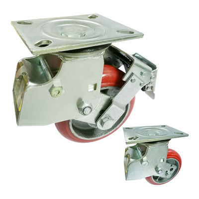 8inch Heavy Duty Spring Loaded Casters , 770lbs Loading Heavy Duty Polyurethane Casters