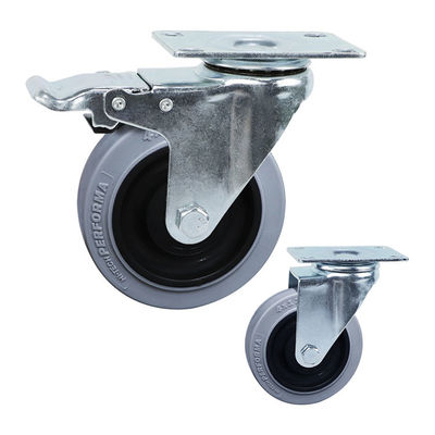 China 125mm TPR Ball Bearing Furniture Casters , 220lbs Capacity Medium Duty Caster Wheels