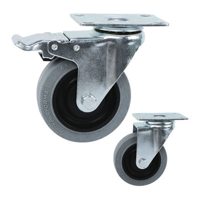 China 198lbs Capacity 100mm Caster Wheel , TPR Swivel Trolley Wheels