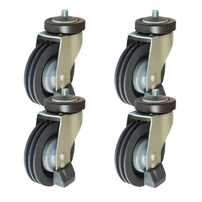 70kg Loading 4 Inch Shopping Cart Wheels PU 100mm