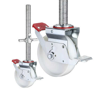 China OEM Solid Steel Stem Nylon scaffolding Casters Adjustable Industrial Caster Wheel