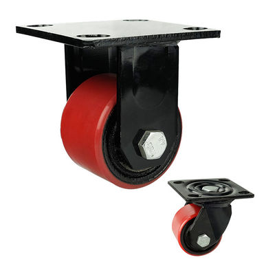 PU 75mm Low Profile Heavy Duty Casters , 500kg High Capacity Polyurethane Wheels