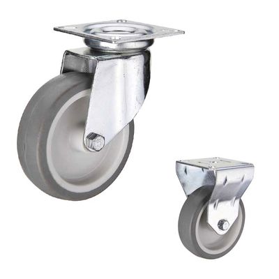 China TPR 100mm 70kg Loading Rubber Casters With Double Brake