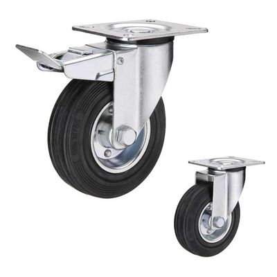 China Black 200kg Loading 8 Inch Solid Rubber Casters Wearable