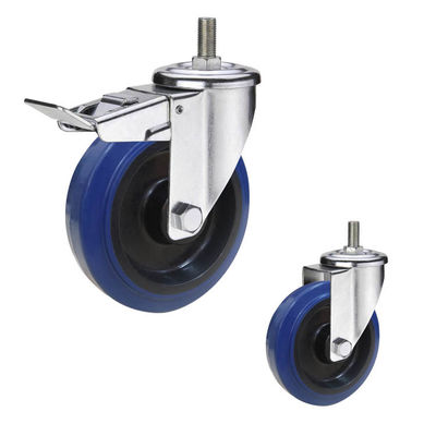 5 Inch 200kg Capacity Threaded Stem  Casters With Roller Bearing