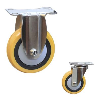 4'' Polyurethane Tread Stainless Steel Swivel Casters With Dust Cover