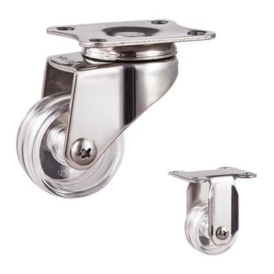 Clear PC Light Duty Swivel 40mm 66lbs Stainless Steel Casters