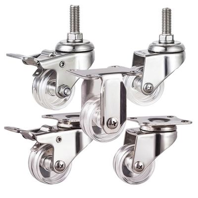 China Clear PC Light Duty Swivel 40mm 66lbs Stainless Steel Casters