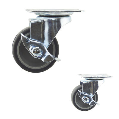 China Soft Rubber Wheel Side Brake Light Duty Casters 50x20.3mm
