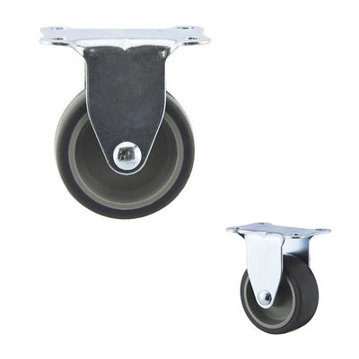 China 2'' Gray TPR Wheel Light Duty Casters Fixed Rigid One Direction