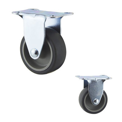 2'' Gray TPR Wheel Light Duty Casters Fixed Rigid One Direction