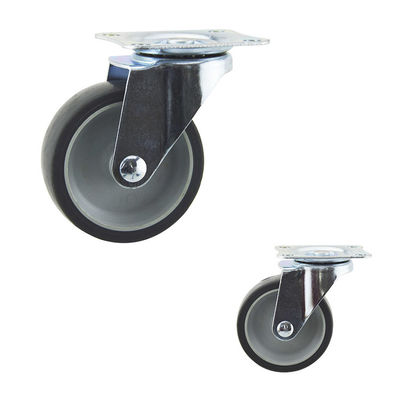 3 Inch 110lbs Gray TPR Swivel Plate Light Duty Casters For Chair