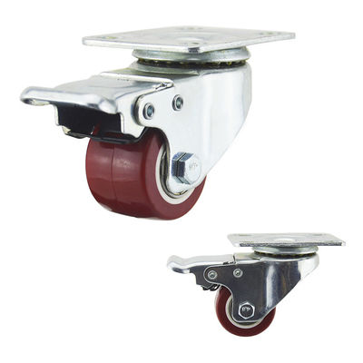 China 40mm 110lbs Plate Swivel Double Brake Light Duty Casters
